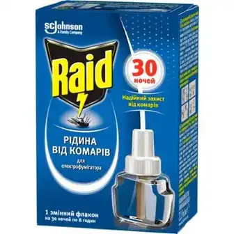 Рідина для електрофумігатора Raid від комарів 30 ночей 21.9 мл-Raid