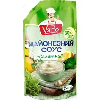 Майонезний соус Varto Салатний 30% 550 г-Varto