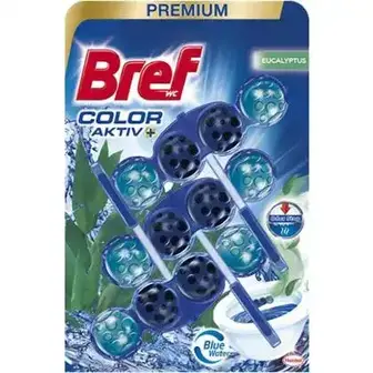 Туалетні блоки для унітаза Bref Color Active Евкаліпт 3 шт.-Bref