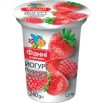 Йогурт Фанні полуниця-малина 1,5% 240 г-Фанні