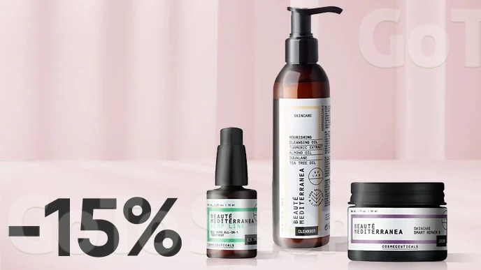 -15% на професійні засоби для догляду за обличчям Beaute Mediterranea