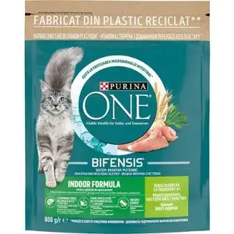 Сухий корм PURINA ONE Indoor для дорослих котів що постійно перебувають у приміщенні комплекс Bifensis з індичкою 800 г-ONE