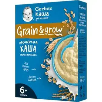 Дитяча каша Gerber молочна Мультизлакова від 6 місяців, 240 г-Gerber