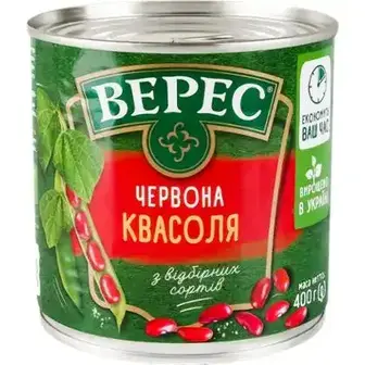 Квасоля Верес червона консервована 400 г-Верес