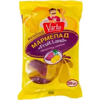 Мармелад Varto Fruit Land виноград-лимон 200г-Varto