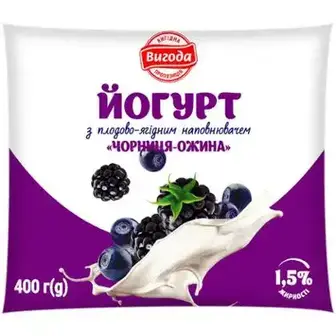 Йогурт Вигода Чорниця-ожина 1.5% 400 г-Вигода