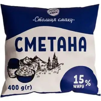 Сметана Столиця Смаку 15% 400 г-Столиця смаку