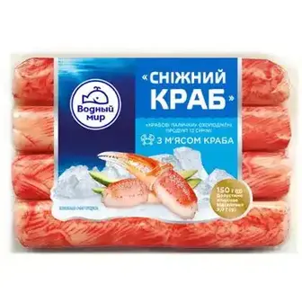 Крабові палички Водний Світ Сніжний краб охолоджені 150 г-Водний Світ