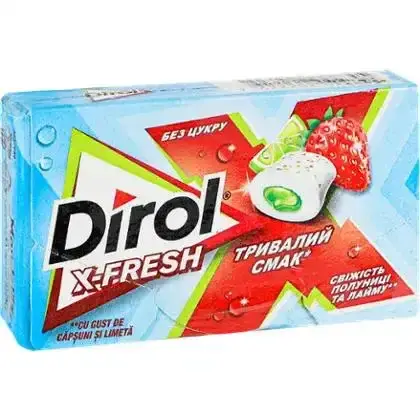 Жувальна гумка Dirol X-Fresh свіжість полуниці та лайму 19,5 г-Dirol