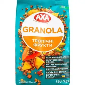 Гранола Axa хрустка з тропічними фруктами 330 г-AXA