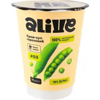 Крем-суп Alive гороховий класичний швидкого приготування 35 г-Alive