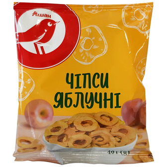 Яблучні чіпси Auchan, 40 г