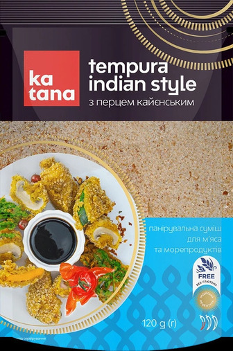 Суміш панірувальна Katana Tempura Indian Style без глютена 120 г з перцем кайєнським