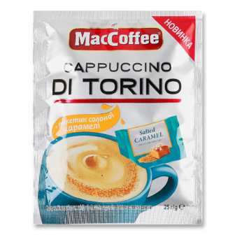 Напій кавовий MacCoffee Cappuccino Di Torino з солоною карамеллю 25г