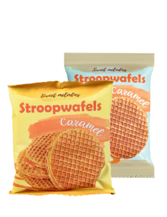 Вафлі Sweet Melodies Stroopwafels солона карамель, з карамеллю, 66 г