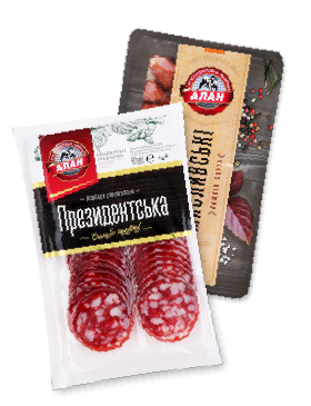 Ковбаса Алан Президентська с/в нарізка 80 г, Мисливські н/к в/г баранячі черева вагові