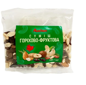 Суміш Auchan горіхово-фруктова 100 г (4823090135065)