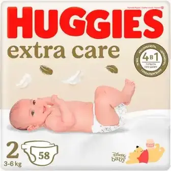 Підгузки Huggies Exsta Care 2 3-6 кг 58 штук-Huggies