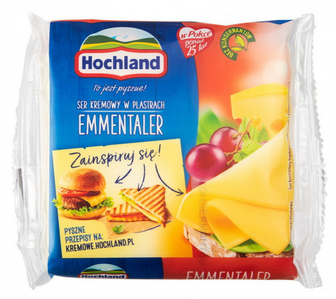 Сир Hochland Emmentaler плавлений скибочками 40% 130г