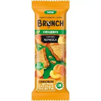 Снеки Brunch Сендвіч мультизлакові зі шматочками абрикоса 56 г-Brunch