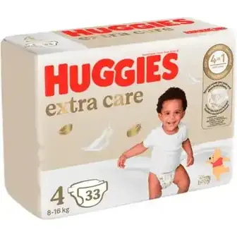 Підгузки Huggies Extra Care 4 (8-16 кг) для дітей 33 шт-Huggies