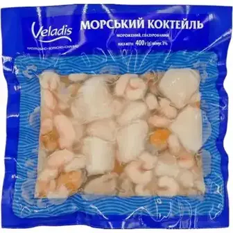 Морський коктейль Veladis глазурований варено-морожений 400 г-Veladis