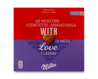 Цукерки Milka з молочного шоколаду з горіховою начинкою