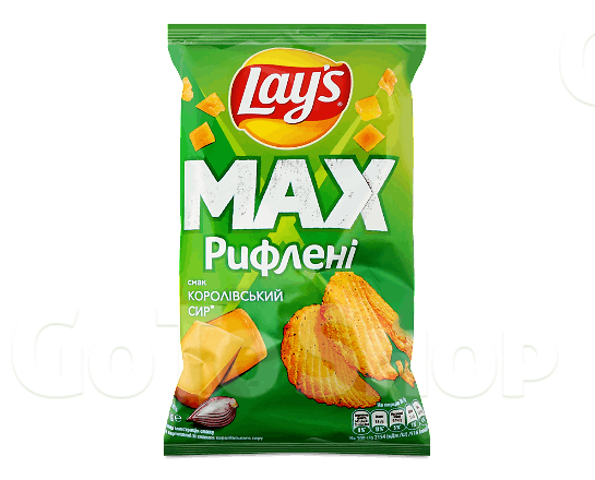 Чипси Lay&#039;s Max рифлені смак королівський сир