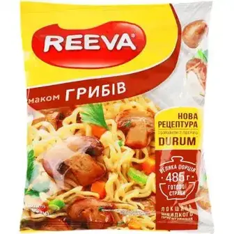 Локшина Reeva швидкого приготування яєчна по-домашньому з грибами 85 г-Reeva