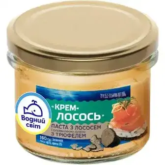 Крем-паста Водний Світ з лососем і оливковою олією з трюфелем 160 г-Водний Світ