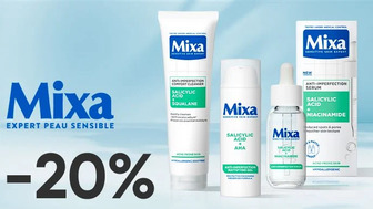 -20% на засоби для догляду за обличчям та тілом MIXA