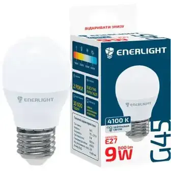 Лампа світлодіодна Enerlight G45 9Вт 4100K E27