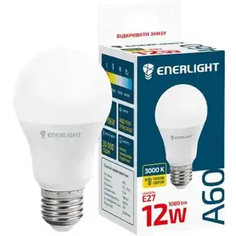Світлодіодна лампа Enerlight A60,12W, 3000K, E27