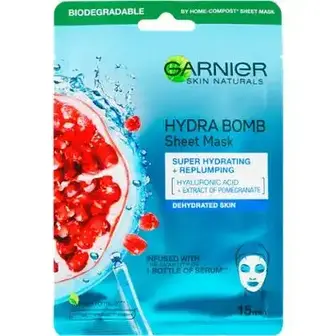 Тканинна маска для обличчя Garnier Skin Naturals Зволоження + Аква бомба 32 г