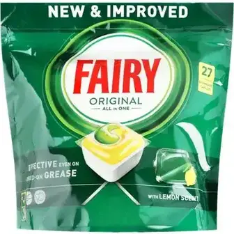 Капсули для посудомийних машин Fairy Original Lemon all in one для миття посуду 27 шт