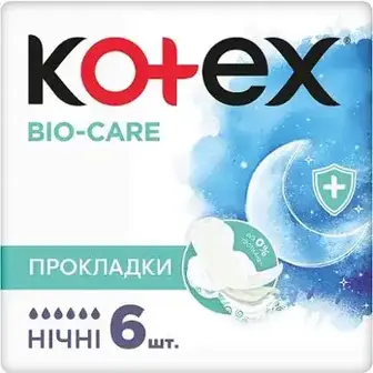 Прокладки Kotex Bio-Care нічні 6 шт.