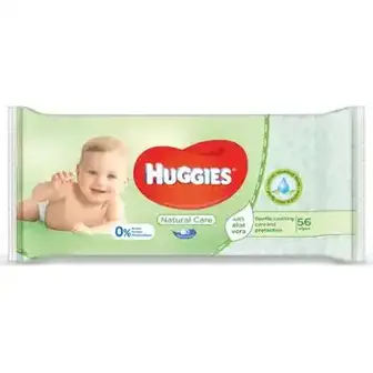 Серветки Huggies Natural Care вологі 56 шт