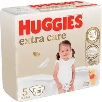 Підгузки Huggies Extra Care 5 (11-25 кг) для дітей 28 шт