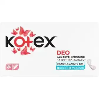 Прокладки щоденні Kotex Deo Ультратонкі ароматизовані 56 шт.