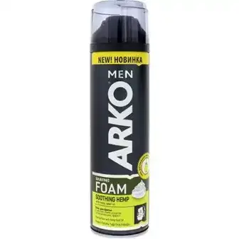 Піна для гоління Arko Men Shaving Foam Soothing Hemp з маслом насіння конопель 200 мл