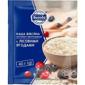 Каша миттєвого приготування Вигода вівсяна з лісовими ягодами 40 г