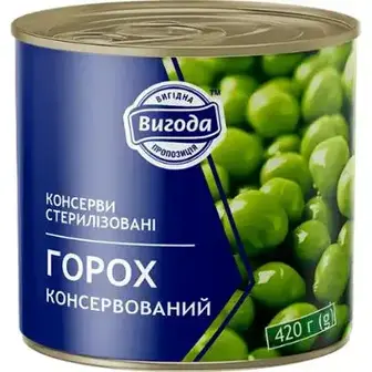 Горох Вигода консервований 420 г