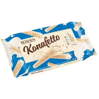 Вафельні трубочки Roshen Konafetto з молочною начинкою 140 г
