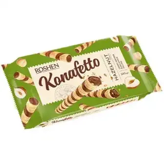 Вафельні трубочки Roshen Konafetto з горіховою начинкою 156 г