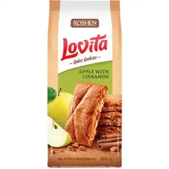 Печиво Roshen Lovita Cake Cookies здобне з яблуком та корицею 168 г