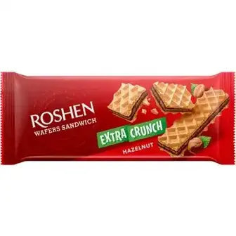 Вафлі Roshen Wafers з начинкою горіх 142 г