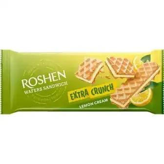 Вафлі Roshen Wafers Sandwich Crunch Лимон 142 г