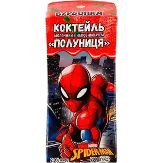 Коктейль молочний Бурьонка Disney полуниця 2.0% 200 г