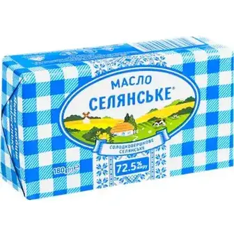 Масло Селянське солодковершкове 72,5% 180 г