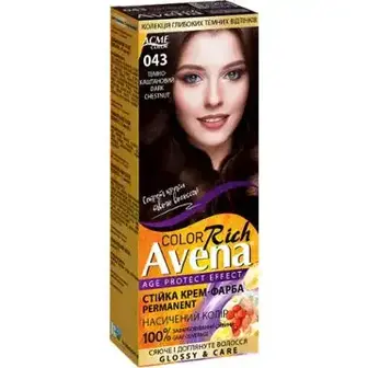 Крем-фарба для волосся Avena Rich Color №043 Темно-каштановий
